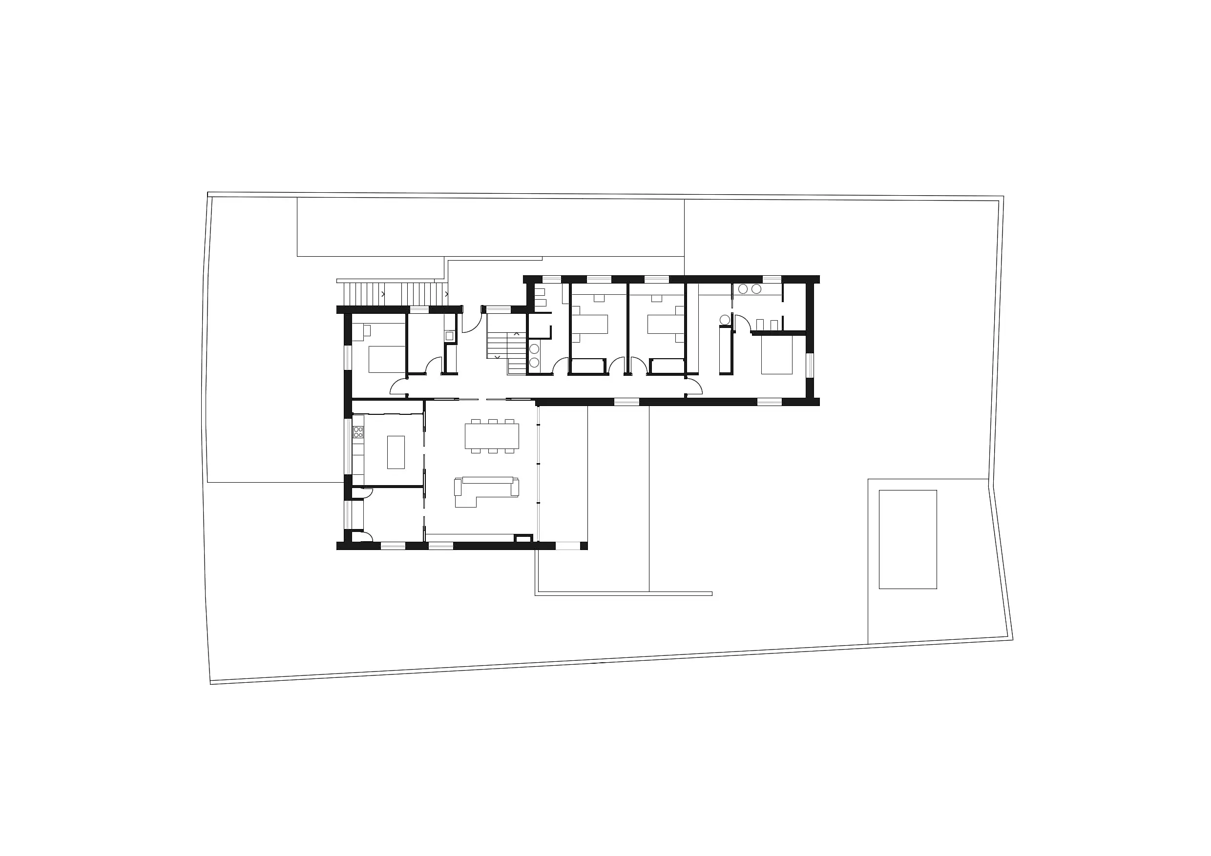Plano de vivienda en A Coruña diseñada por el estudio de arquitectura SEA.